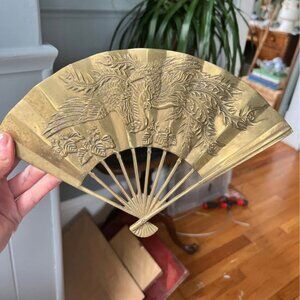 Vintage Brass Fan Wall Hanging
